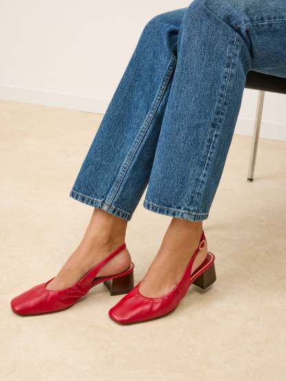Slingbacks CATALANE - Cuir Rouge