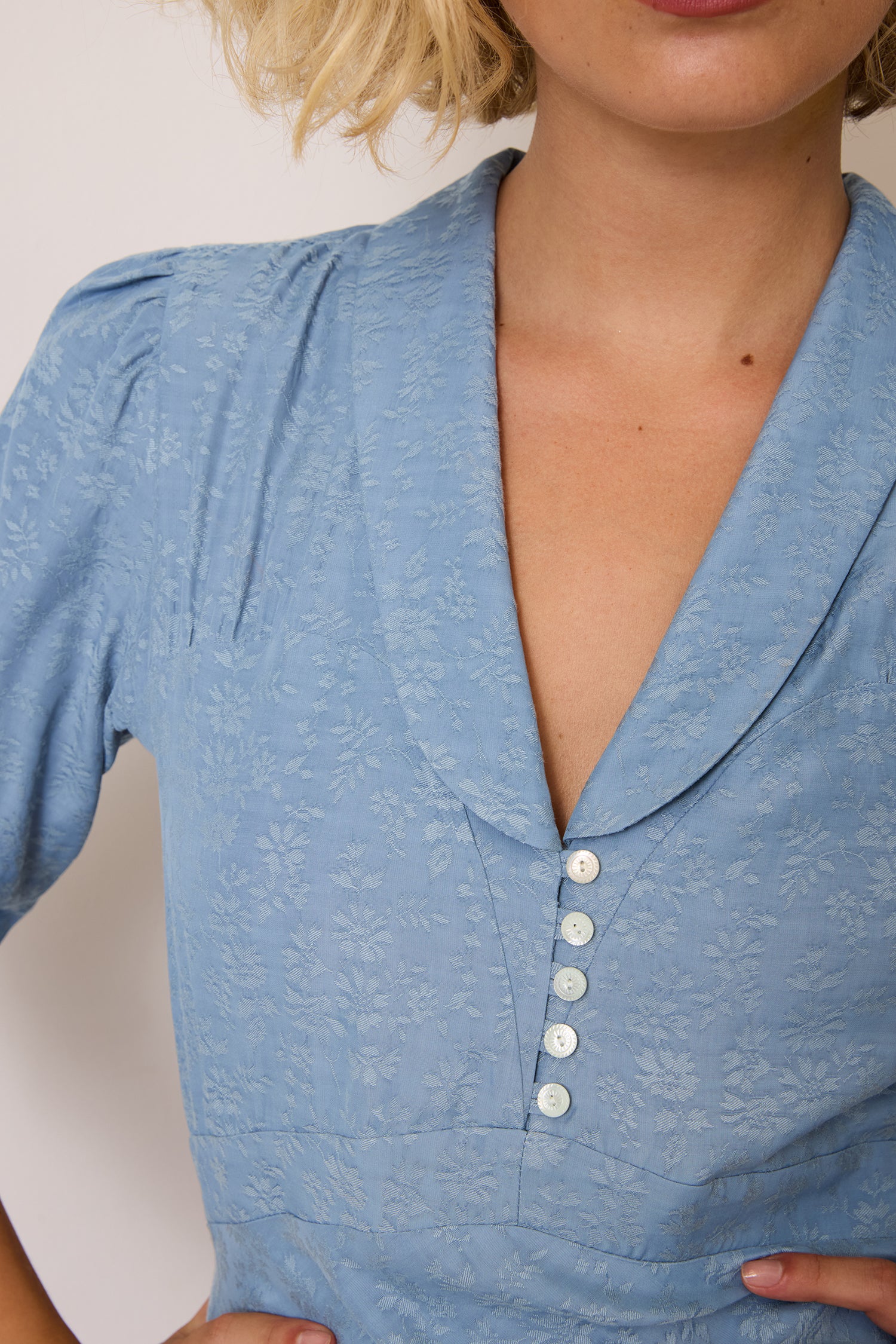Robe CHARLOTTA - JACQUARDFLEURS BRUME