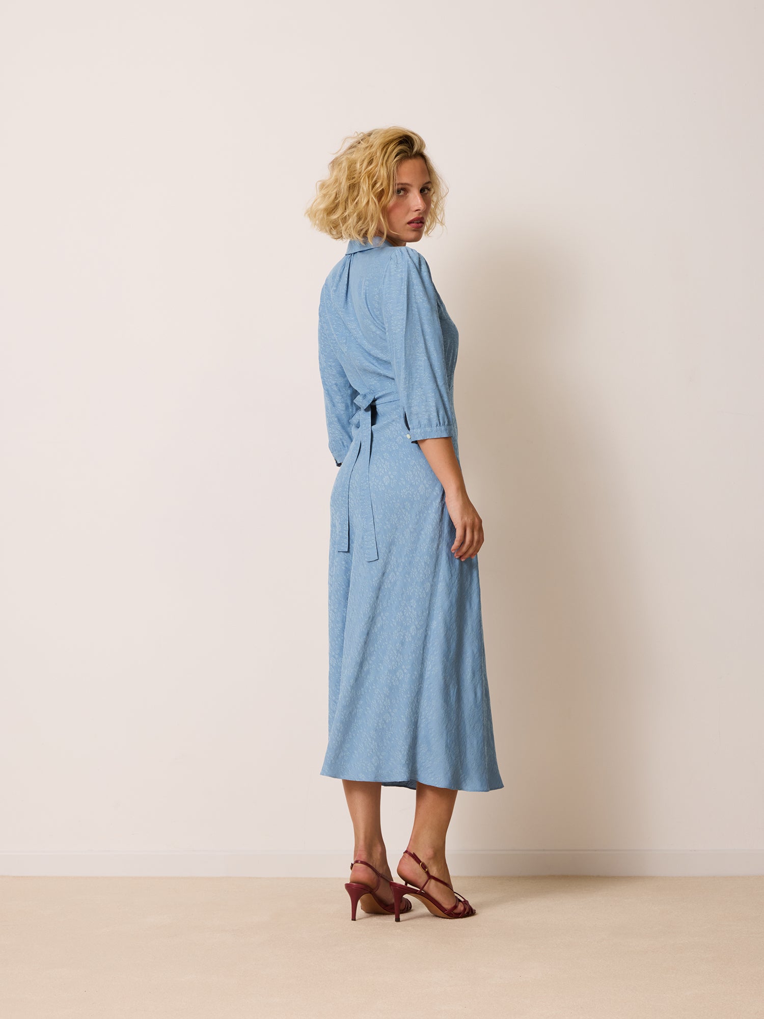 Robe CHARLOTTA - JACQUARDFLEURS BRUME