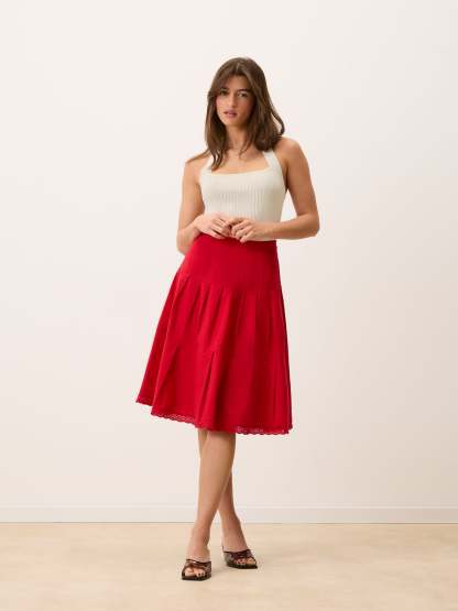 Jupe CORALINE - Uni Rouge