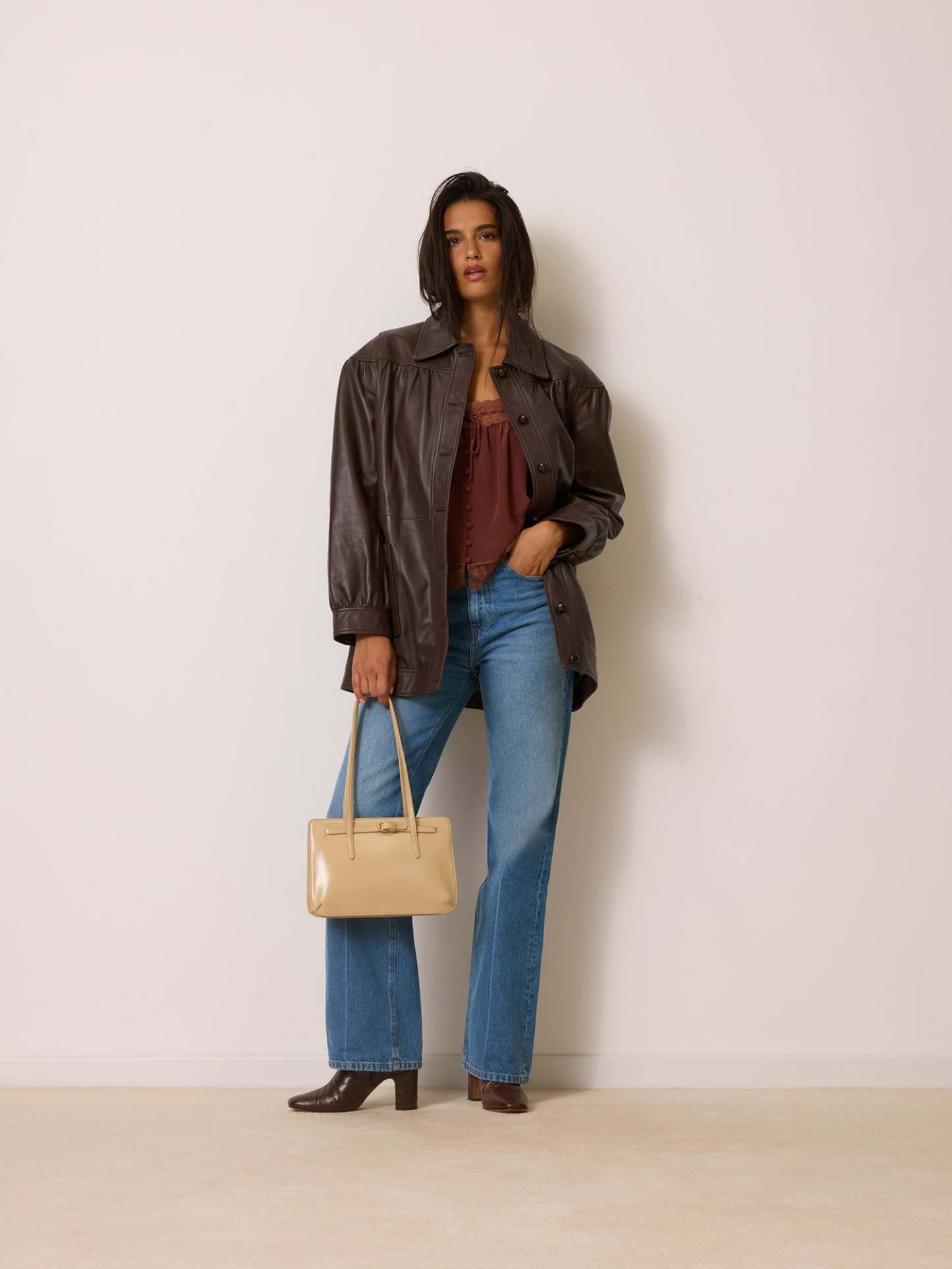 Veste ANETA - CUIR CACHOU