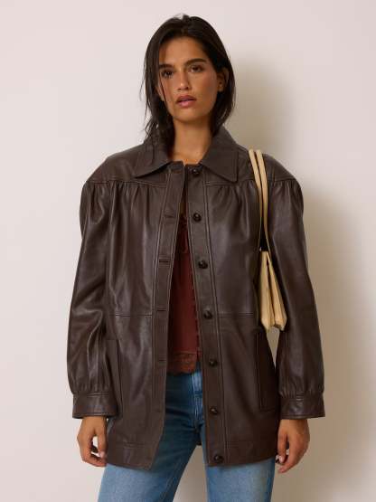 Veste ANETA - CUIR CACHOU