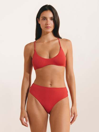 Bas de maillot CAMILLA - Uni Rouge