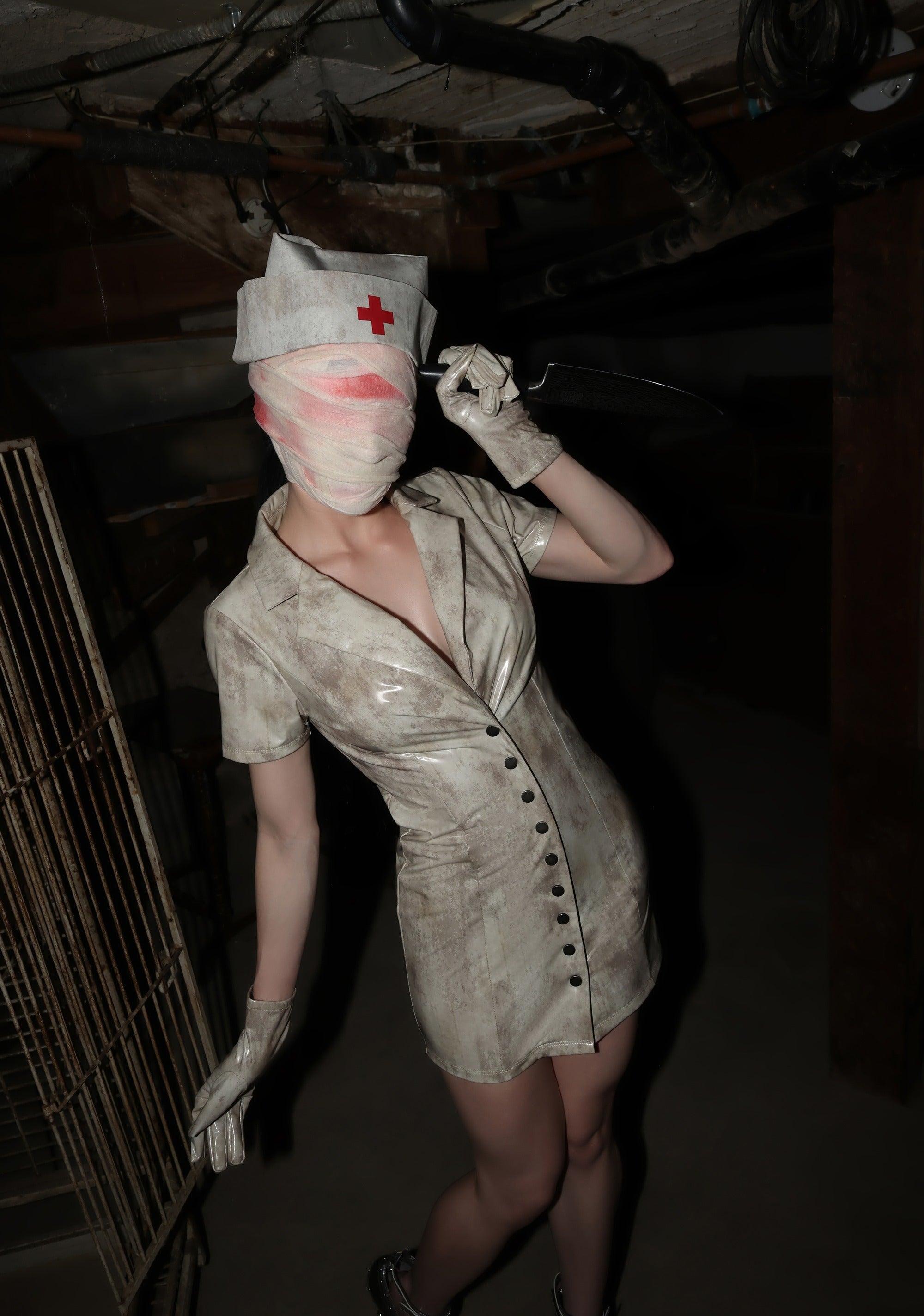 Bubble Head Nurse Costume - MULTI