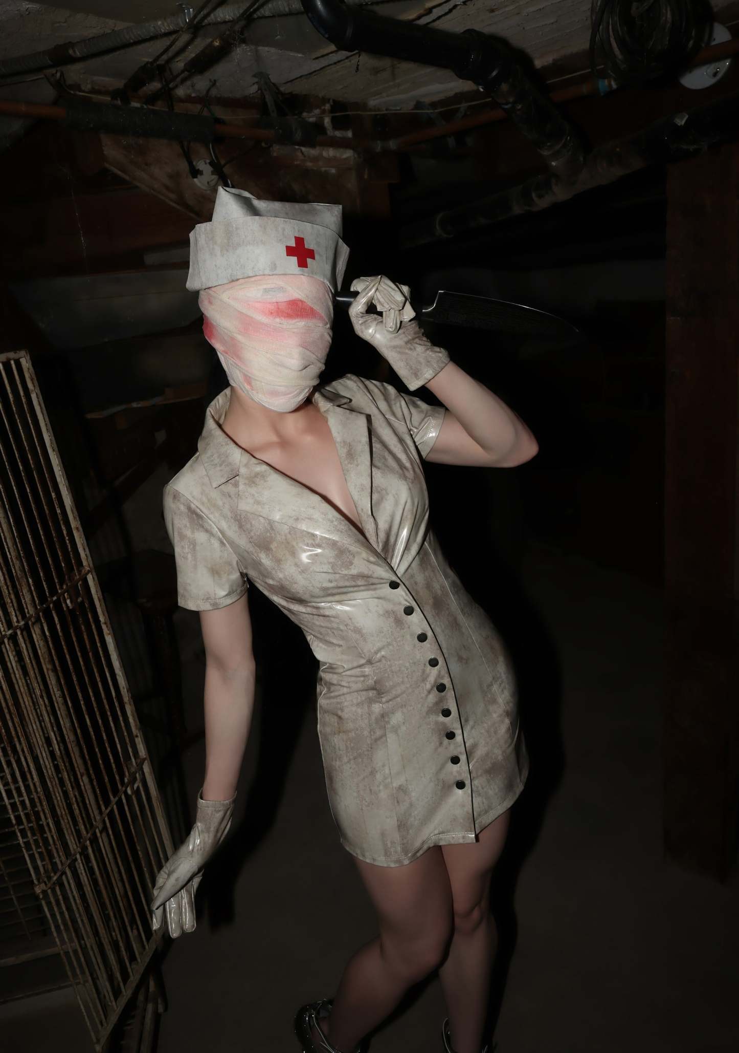 Bubble Head Nurse Costume - MULTI