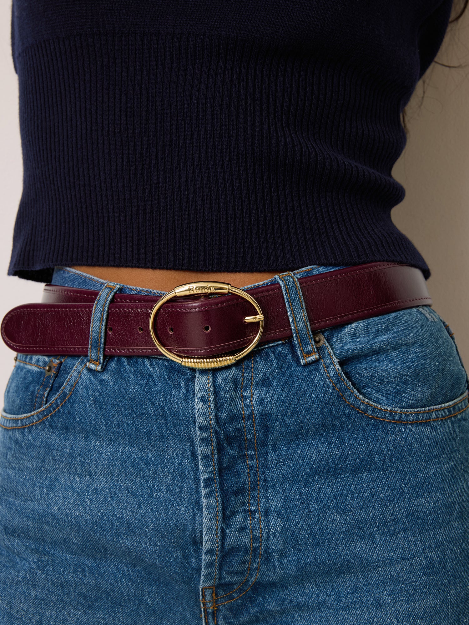 Ceinture TAMISE - CUIRVIEILLI BORDEAUX