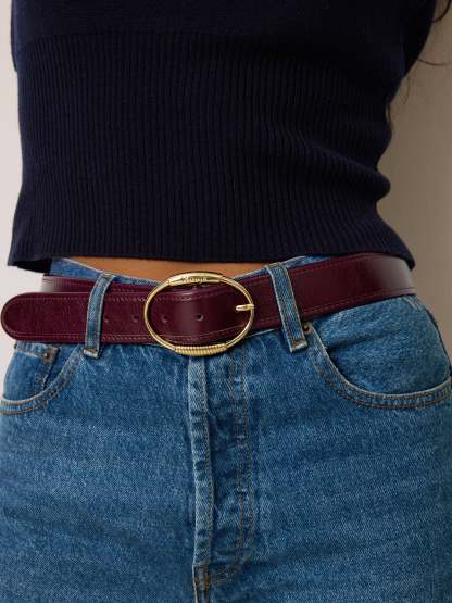 Ceinture TAMISE - CUIRVIEILLI BORDEAUX