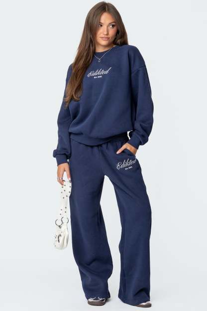 Get Edikted Sweatpants - NAVY