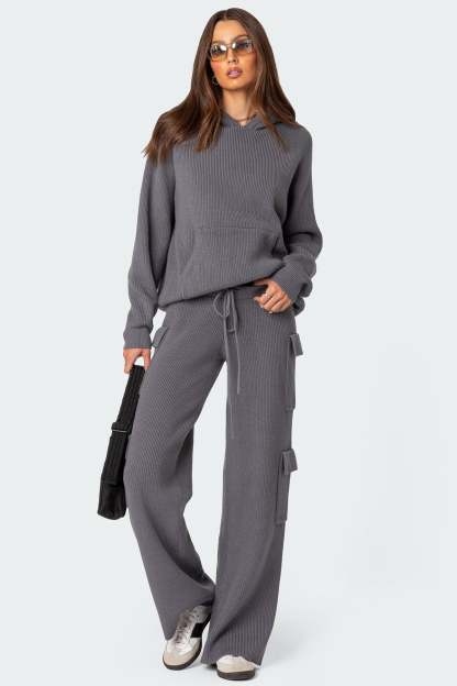 Wynter Knit Cargo Pants - GRAY
