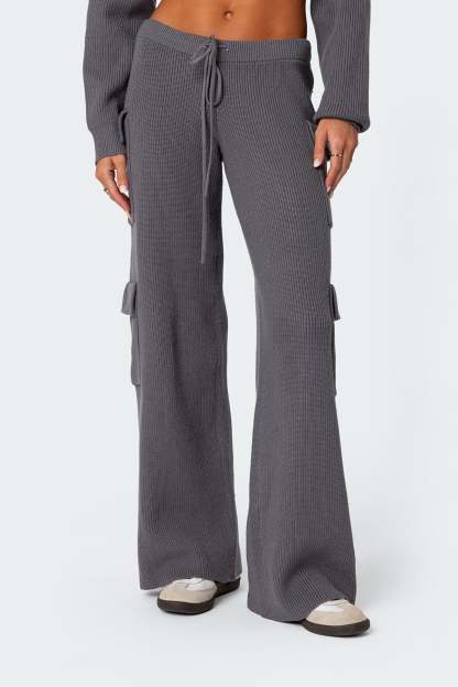 Wynter Knit Cargo Pants - GRAY