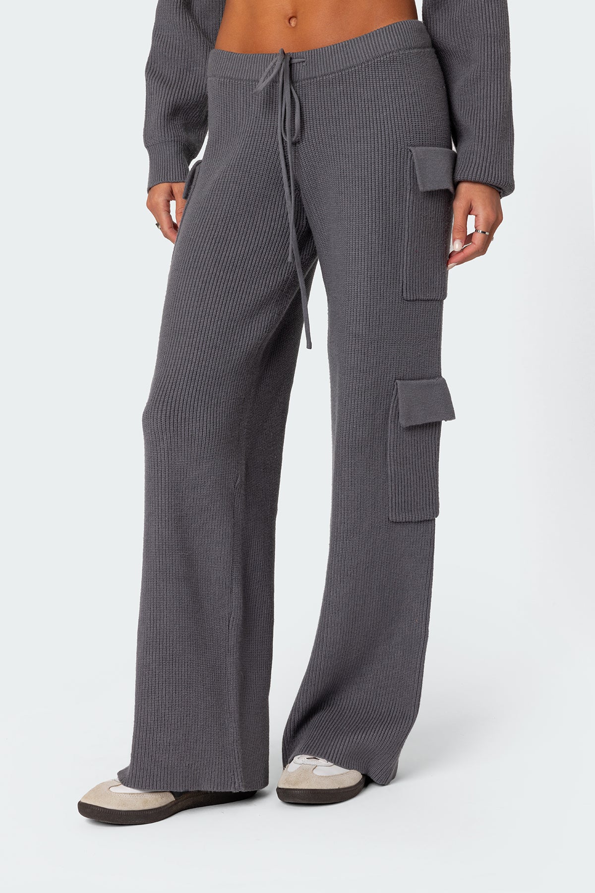 Wynter Knit Cargo Pants - GRAY