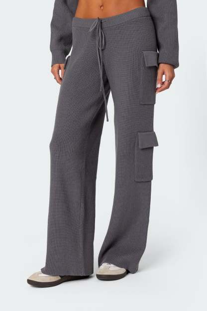 Wynter Knit Cargo Pants - GRAY