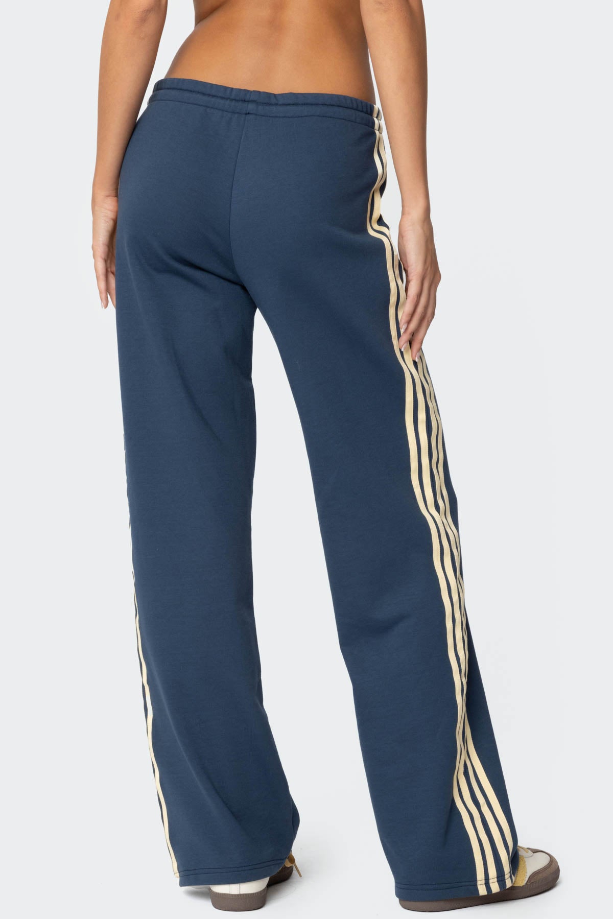 Averie Contrast Striped Sweatpants - BLUE