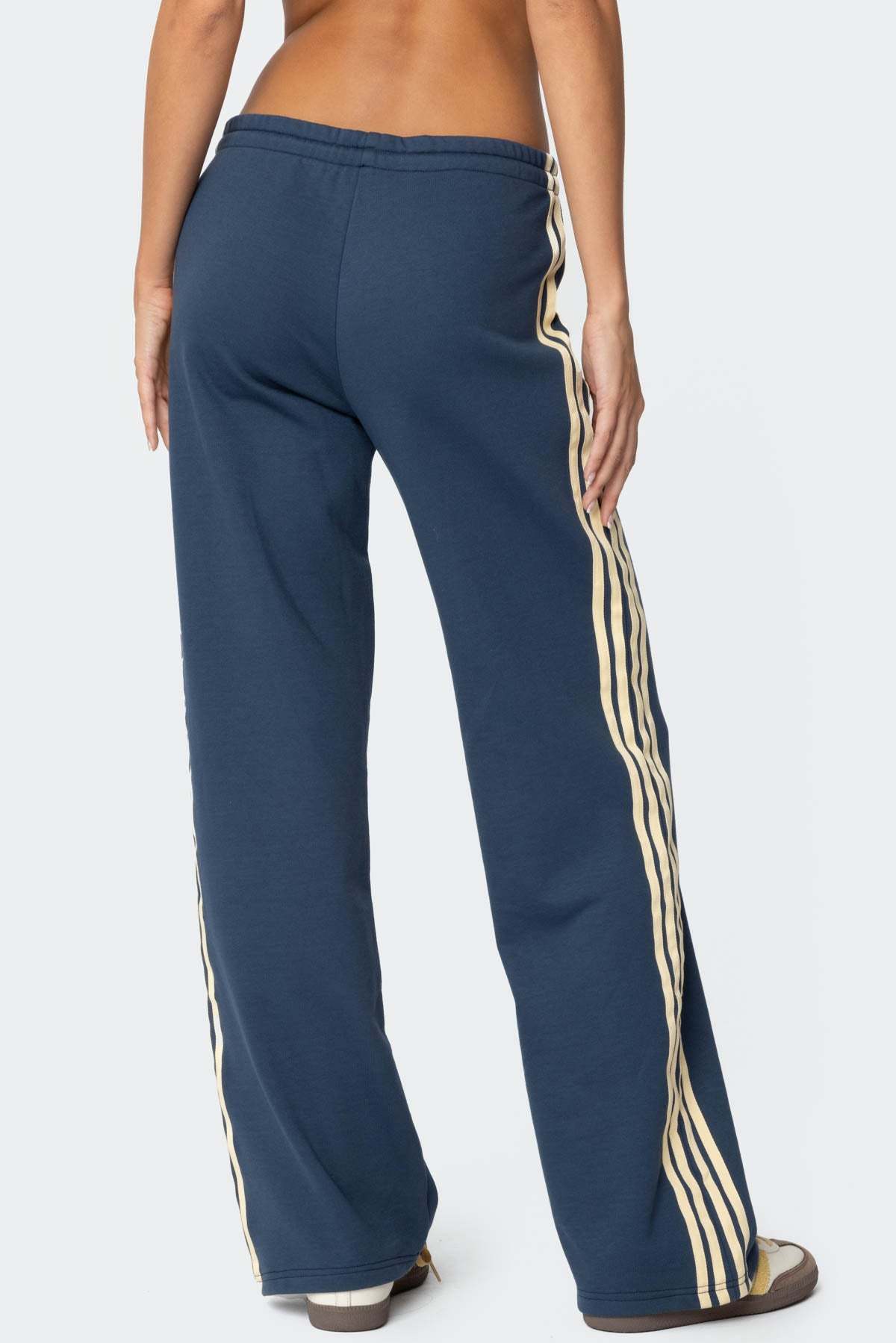 Averie Contrast Striped Sweatpants - BLUE
