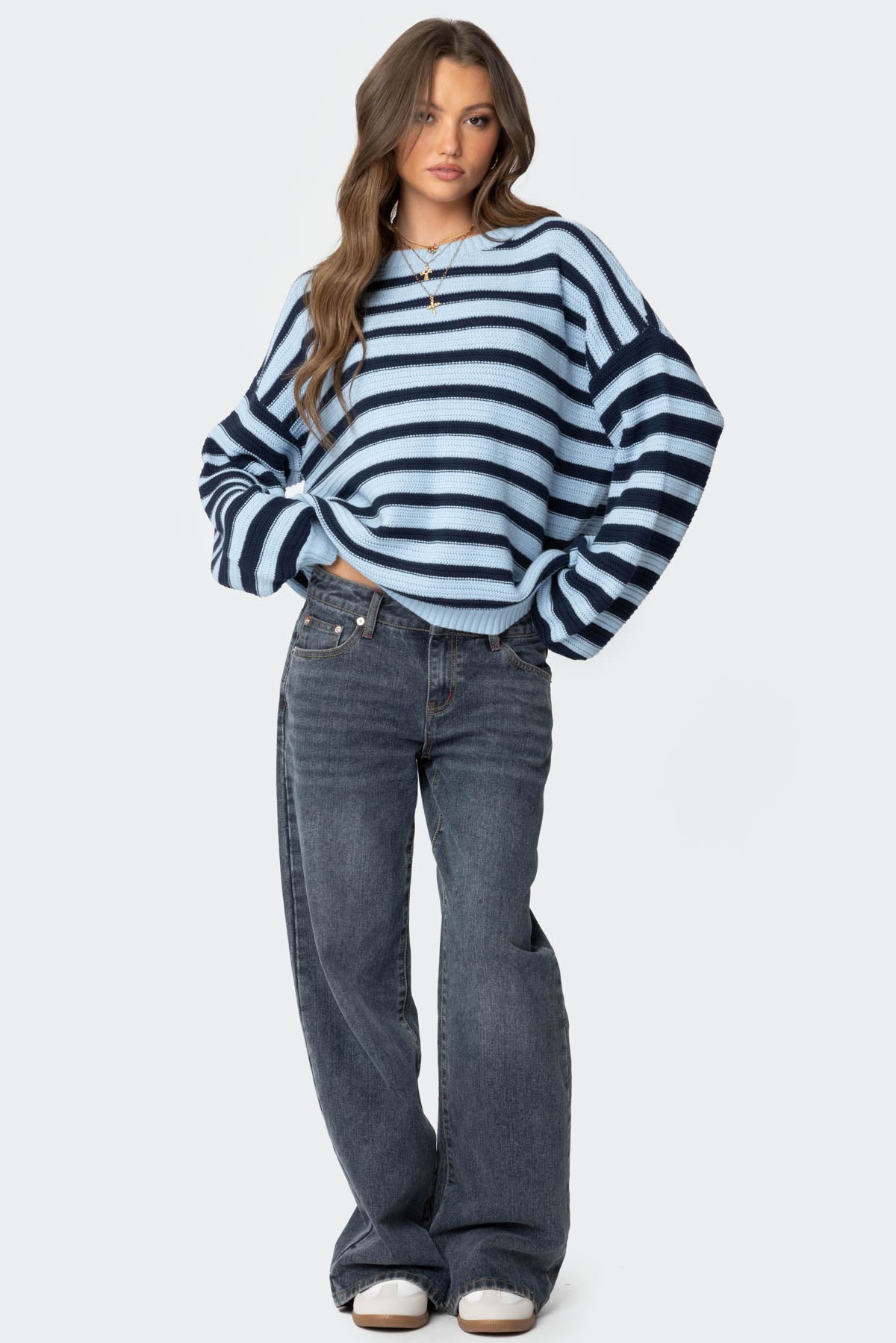 Aerin Oversized Sweater - BLUE AND NAVY