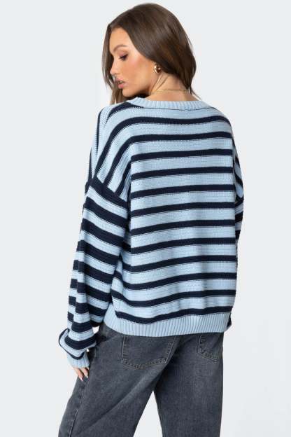 Aerin Oversized Sweater - BLUE AND NAVY