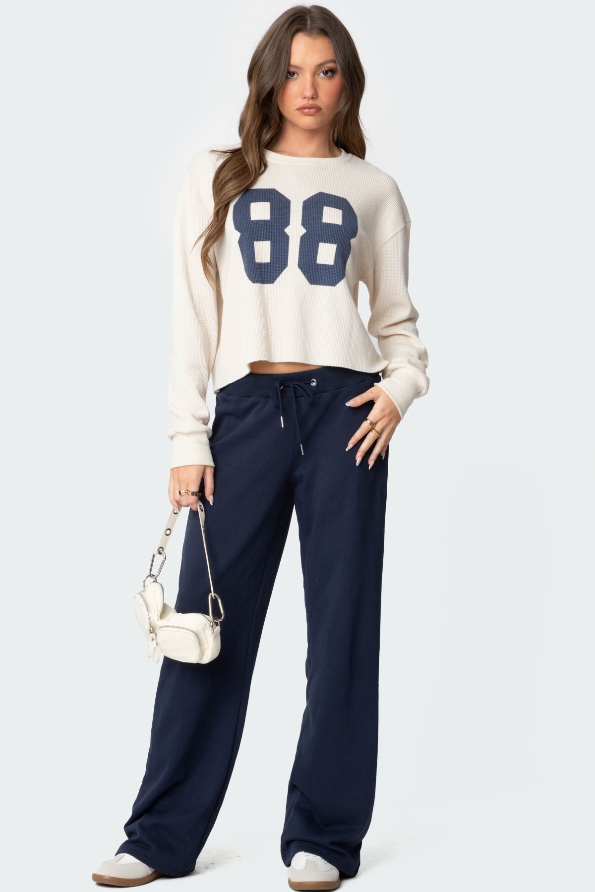 Quinn Straight Leg Sweatpants - NAVY