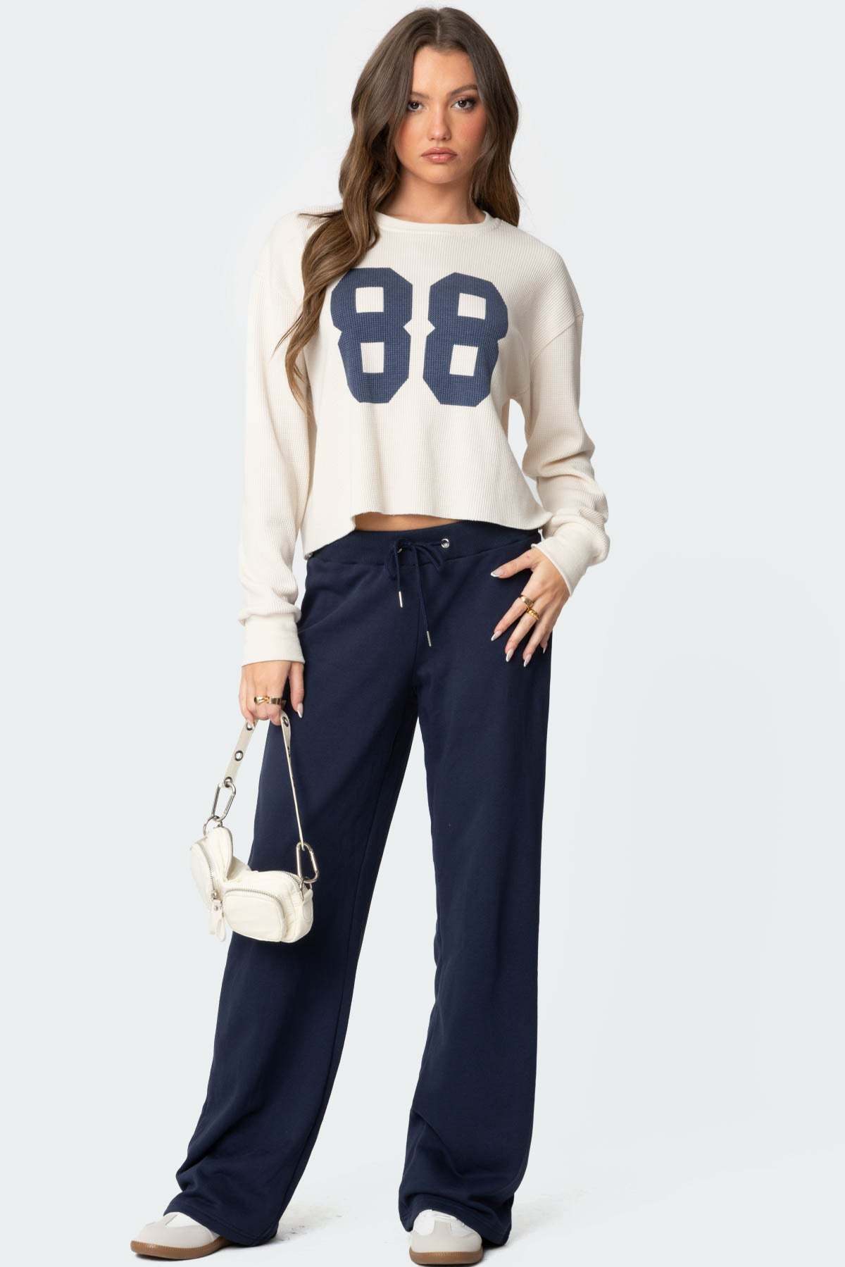 Quinn Straight Leg Sweatpants - NAVY