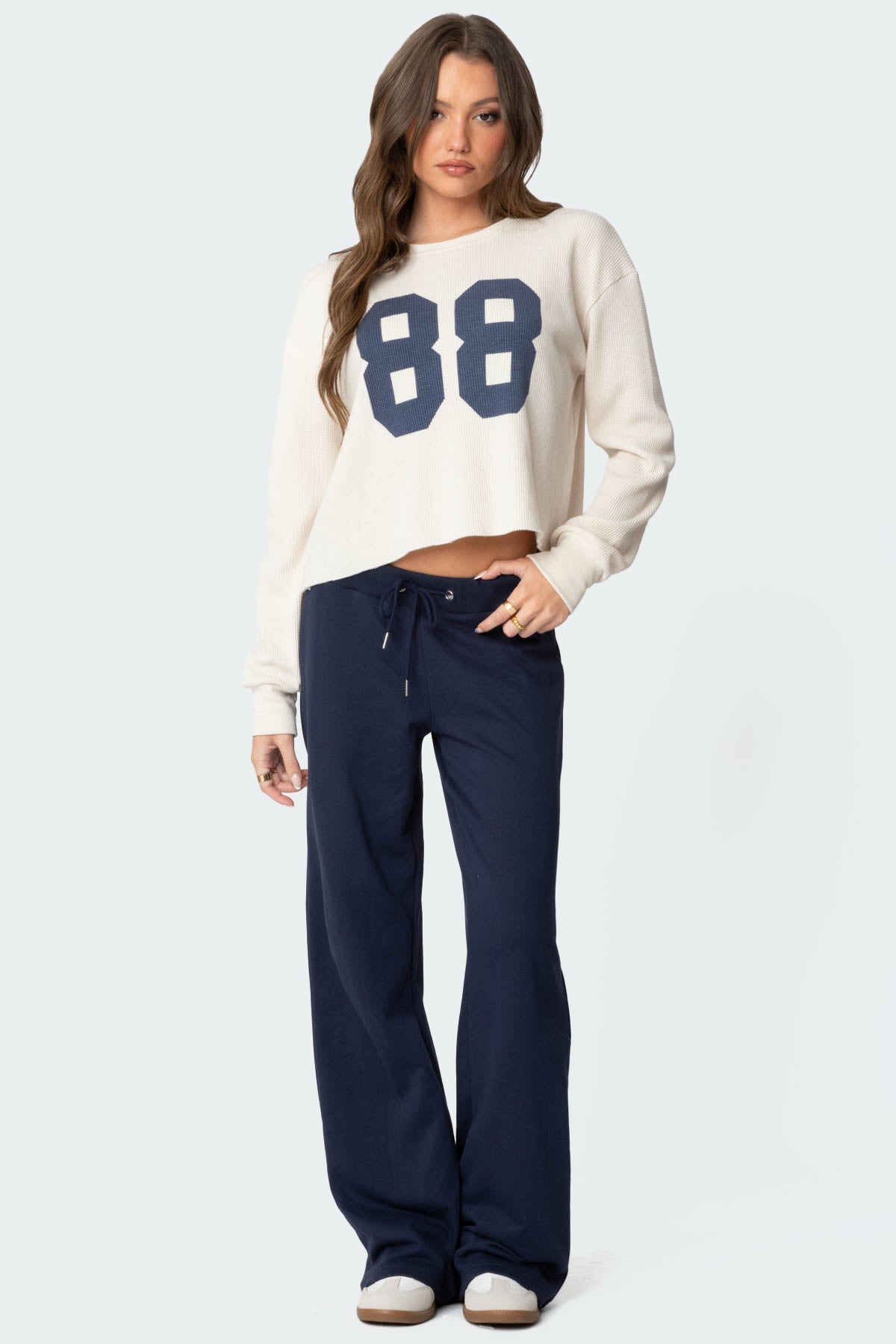 Quinn Straight Leg Sweatpants - NAVY