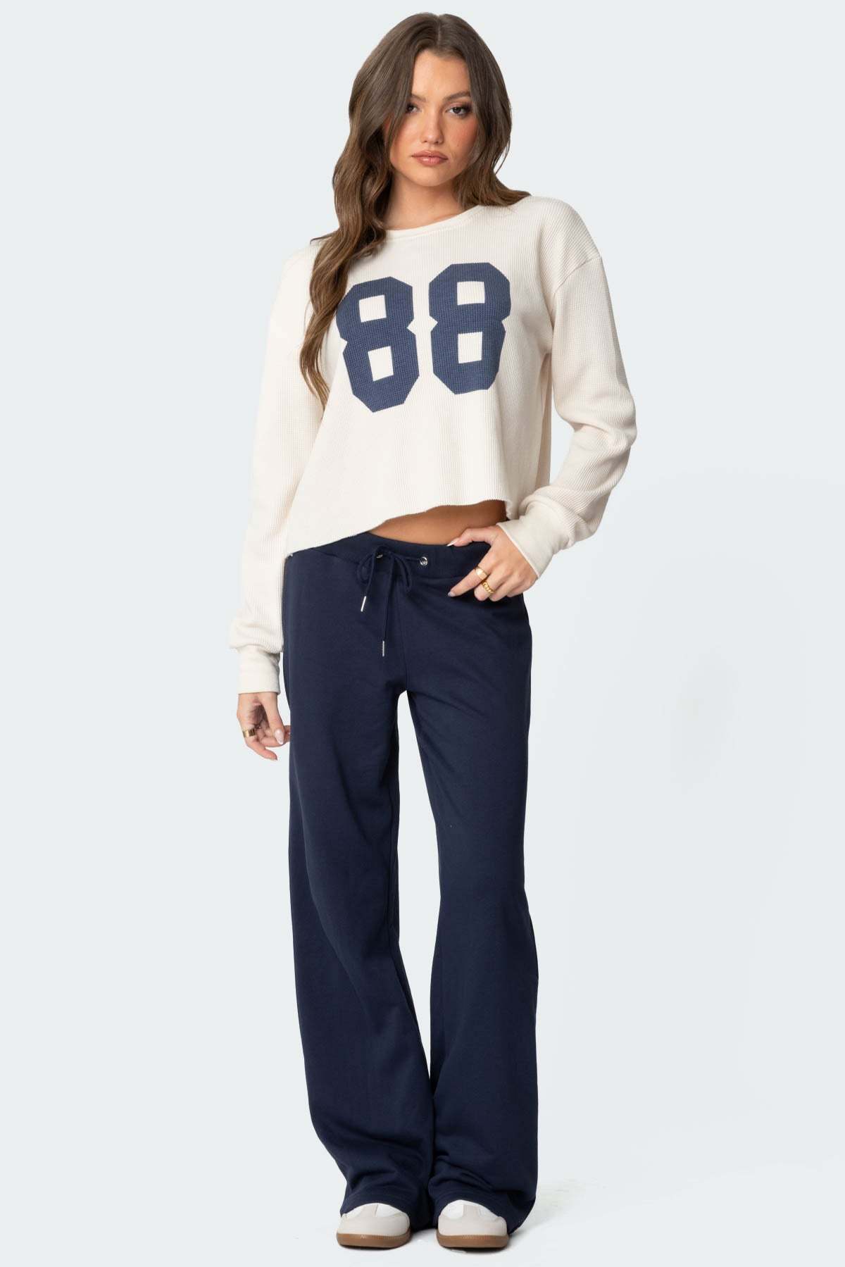 Quinn Straight Leg Sweatpants - NAVY