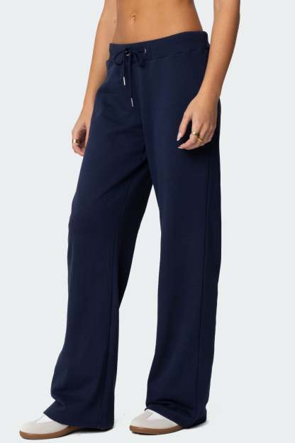 Quinn Straight Leg Sweatpants - NAVY