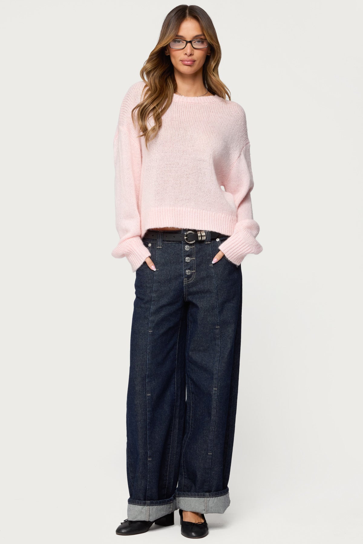 Kyrah Oversized Knit Sweater - LIGHT PINK