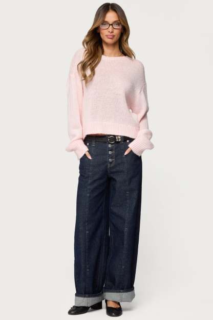 Kyrah Oversized Knit Sweater - LIGHT PINK