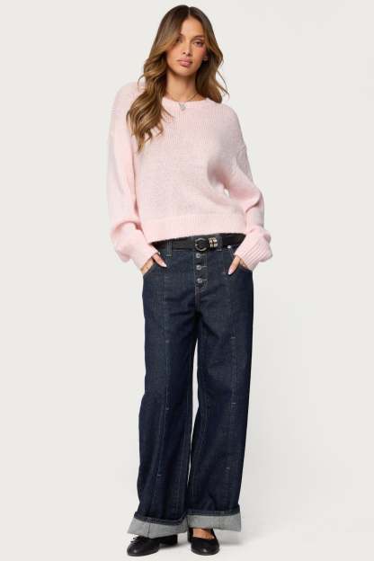 Kyrah Oversized Knit Sweater - LIGHT PINK