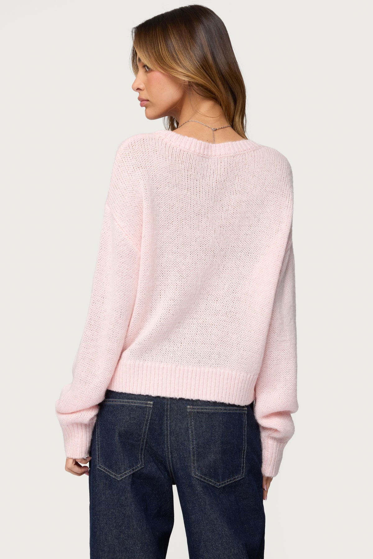 Kyrah Oversized Knit Sweater - LIGHT PINK