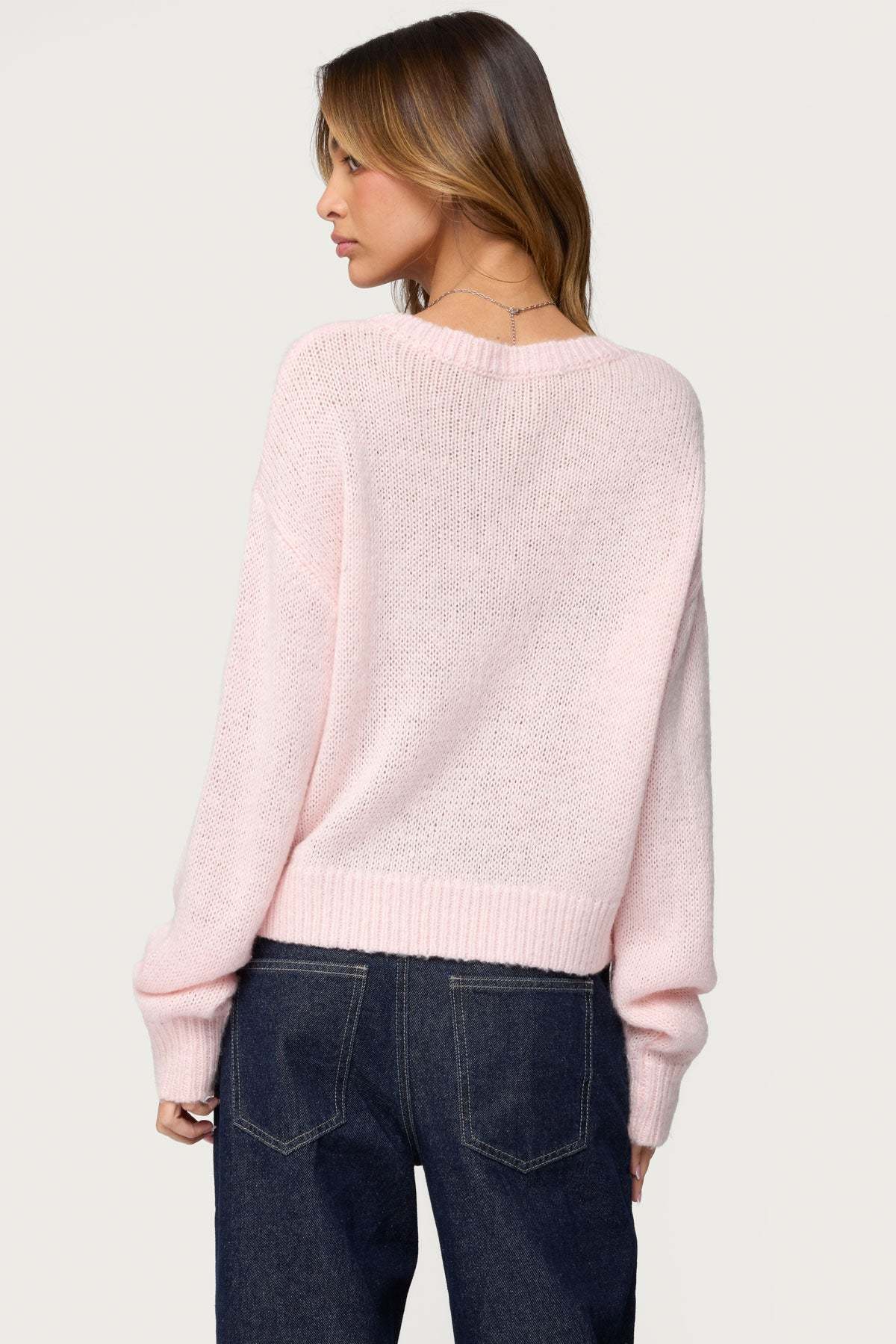 Kyrah Oversized Knit Sweater - LIGHT PINK
