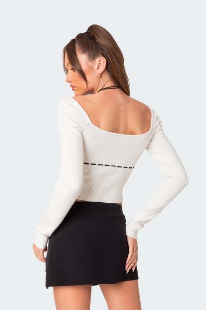 Natasha Knit Top - WHITE
