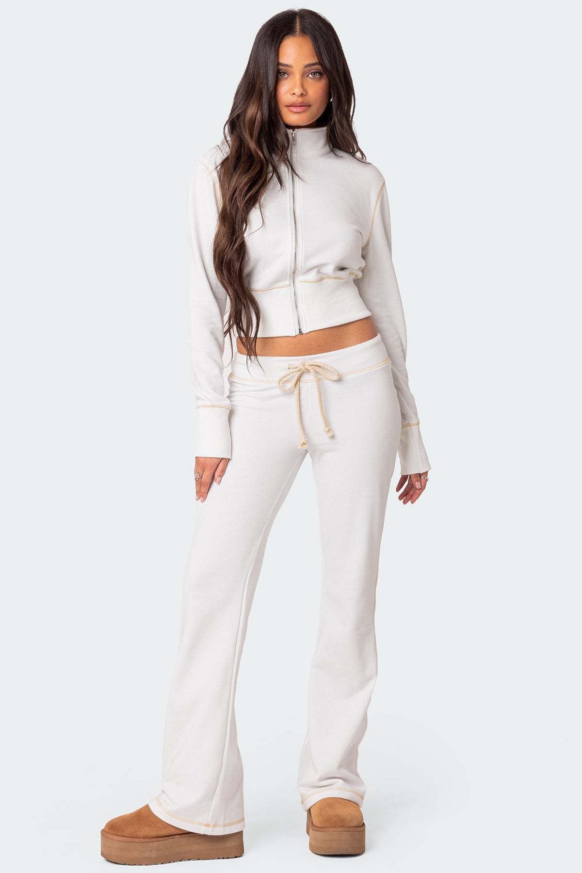 Alexia Low Rise Sweatpants - WHITE