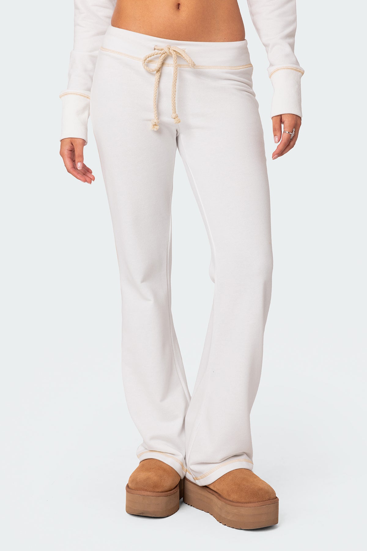 Alexia Low Rise Sweatpants - WHITE