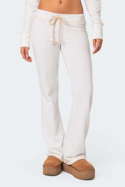 Alexia Low Rise Sweatpants - WHITE