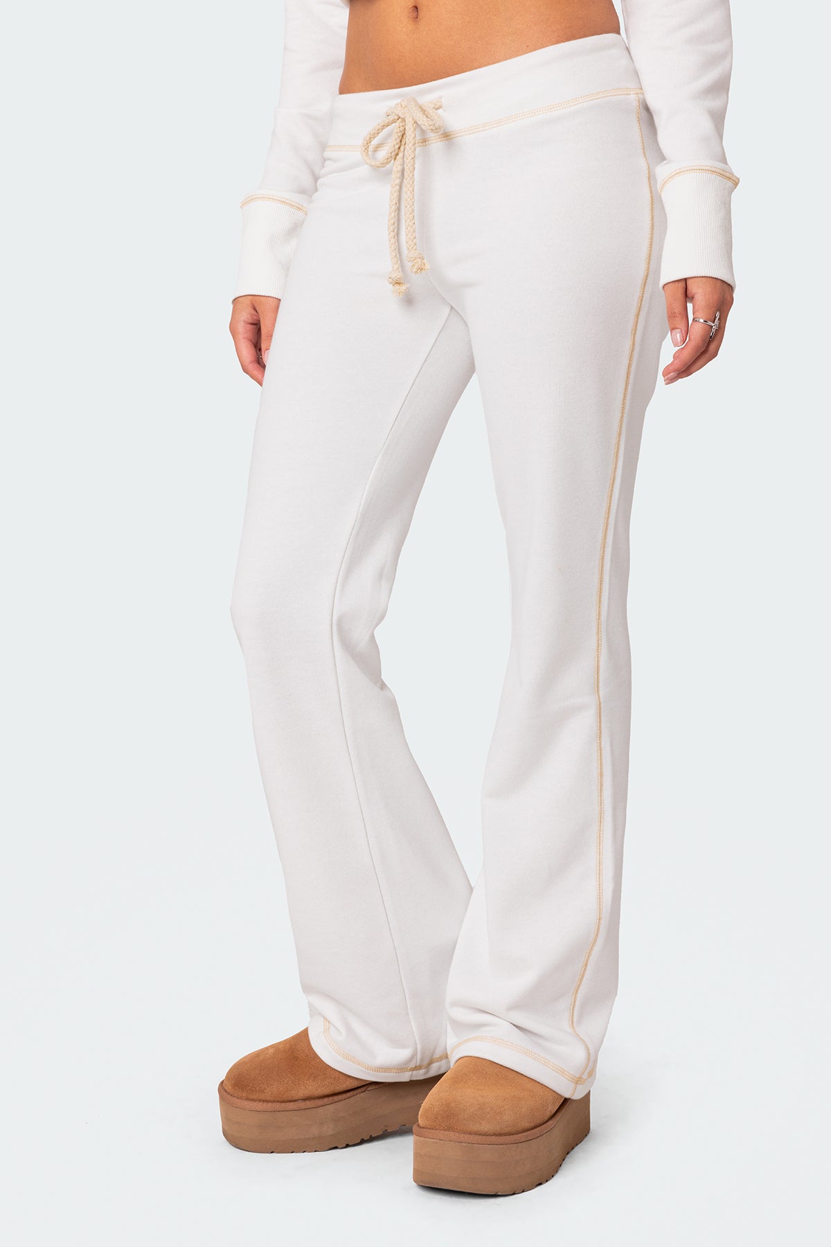Alexia Low Rise Sweatpants - WHITE