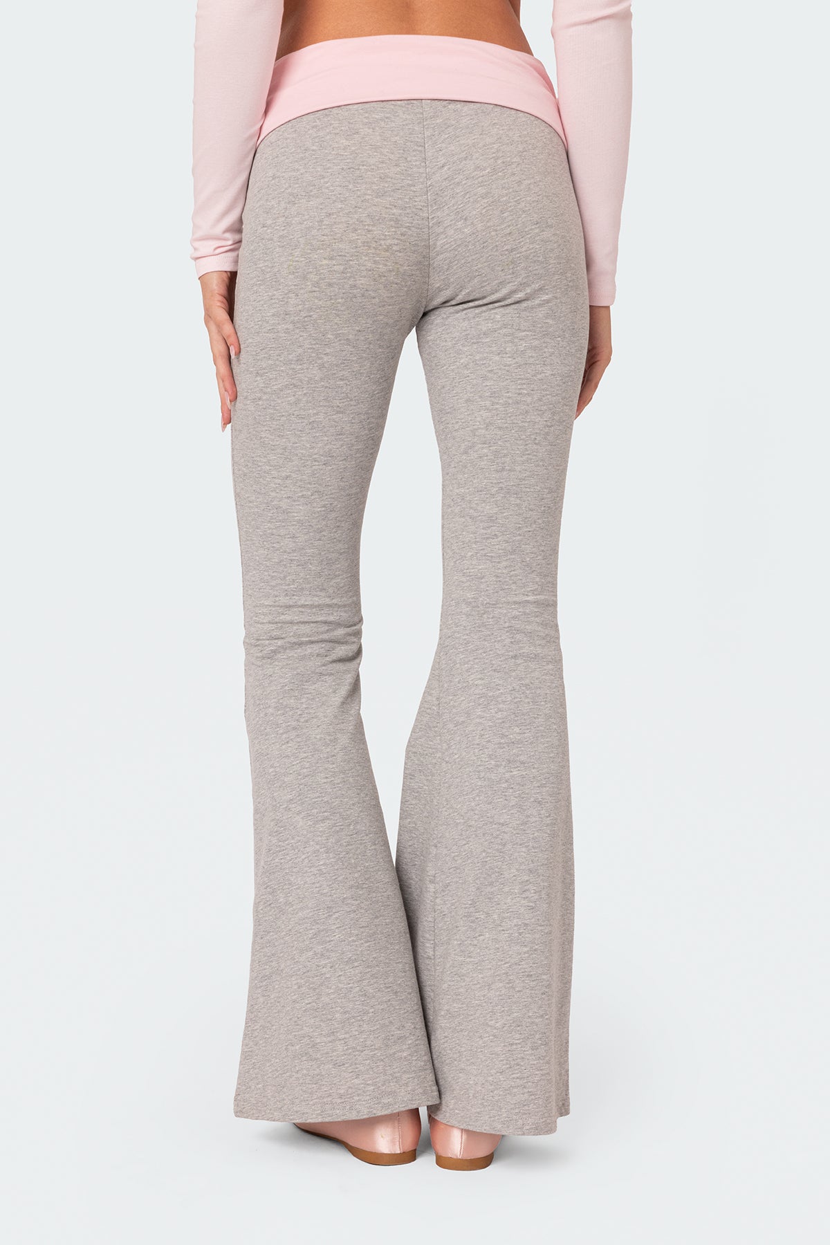 Molly Contrast Flared Leggings - GRAY MELANGE