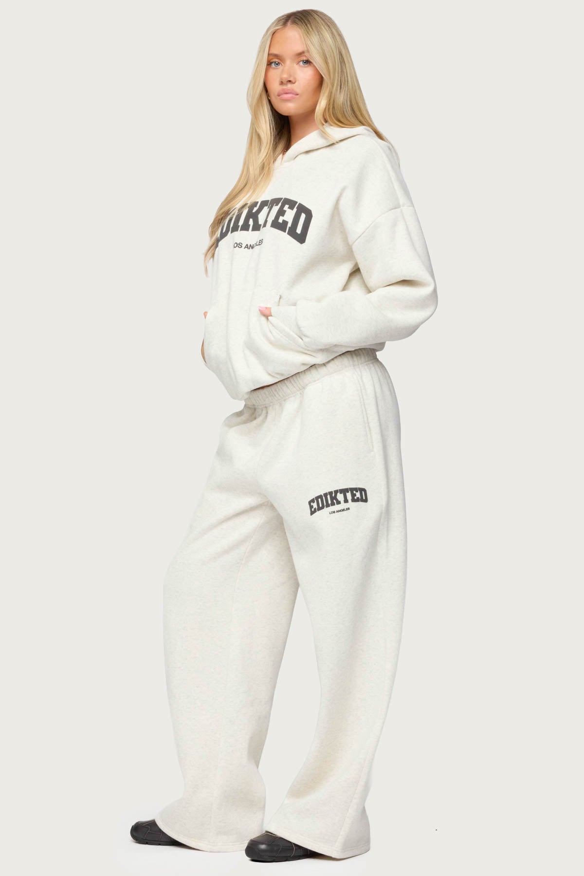 Edikted LA Sweatpants - GRAY MELANGE