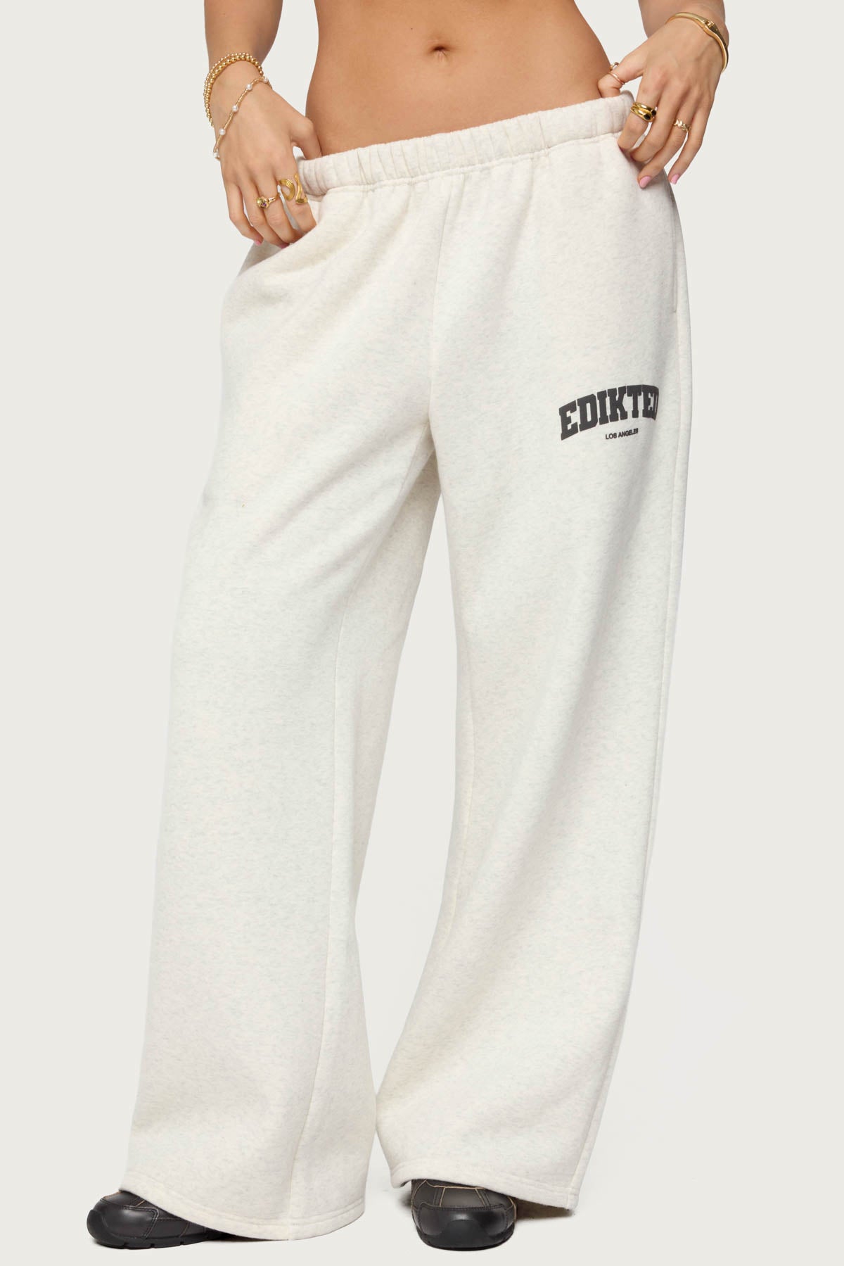 Edikted LA Sweatpants - GRAY MELANGE