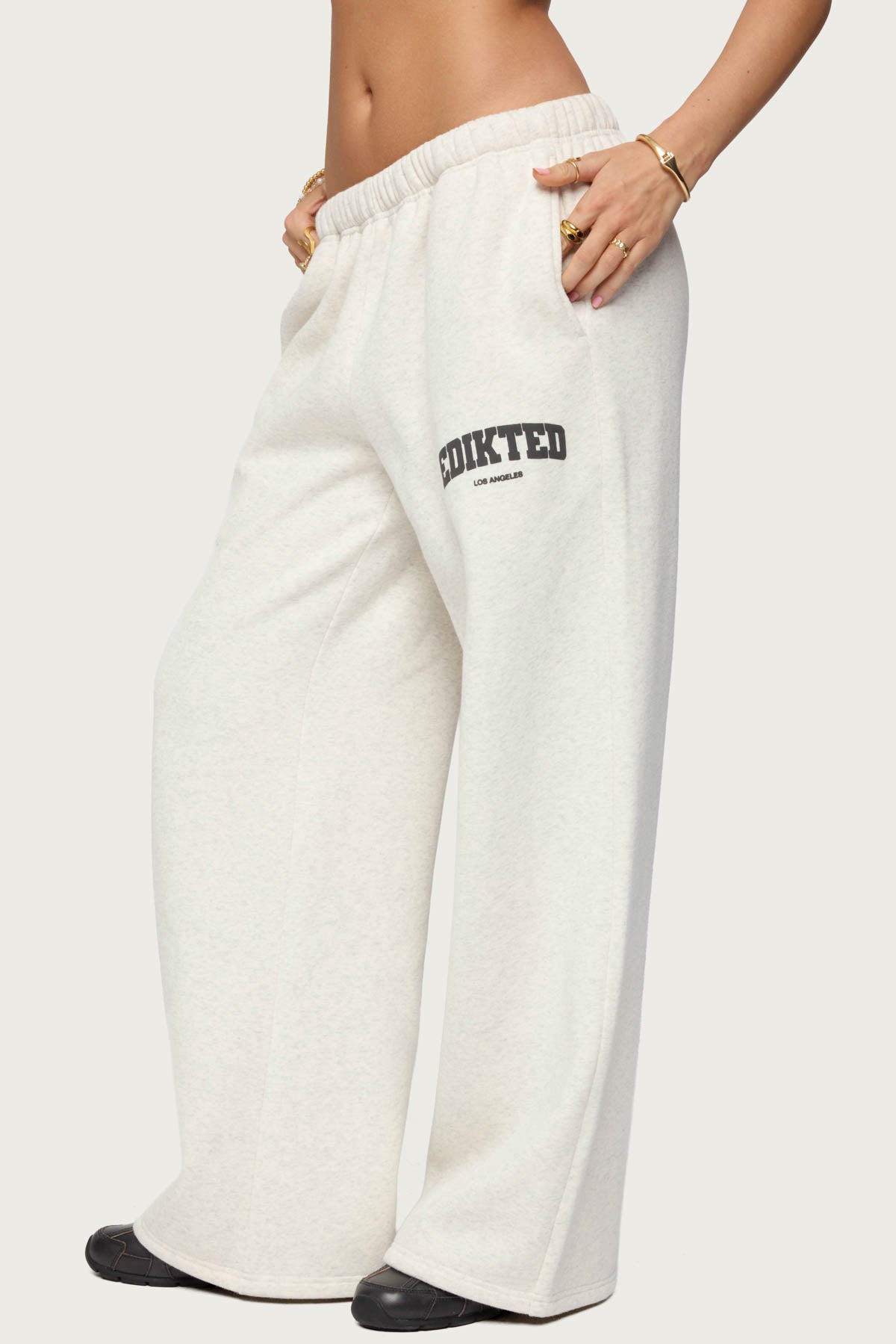 Edikted LA Sweatpants - GRAY MELANGE
