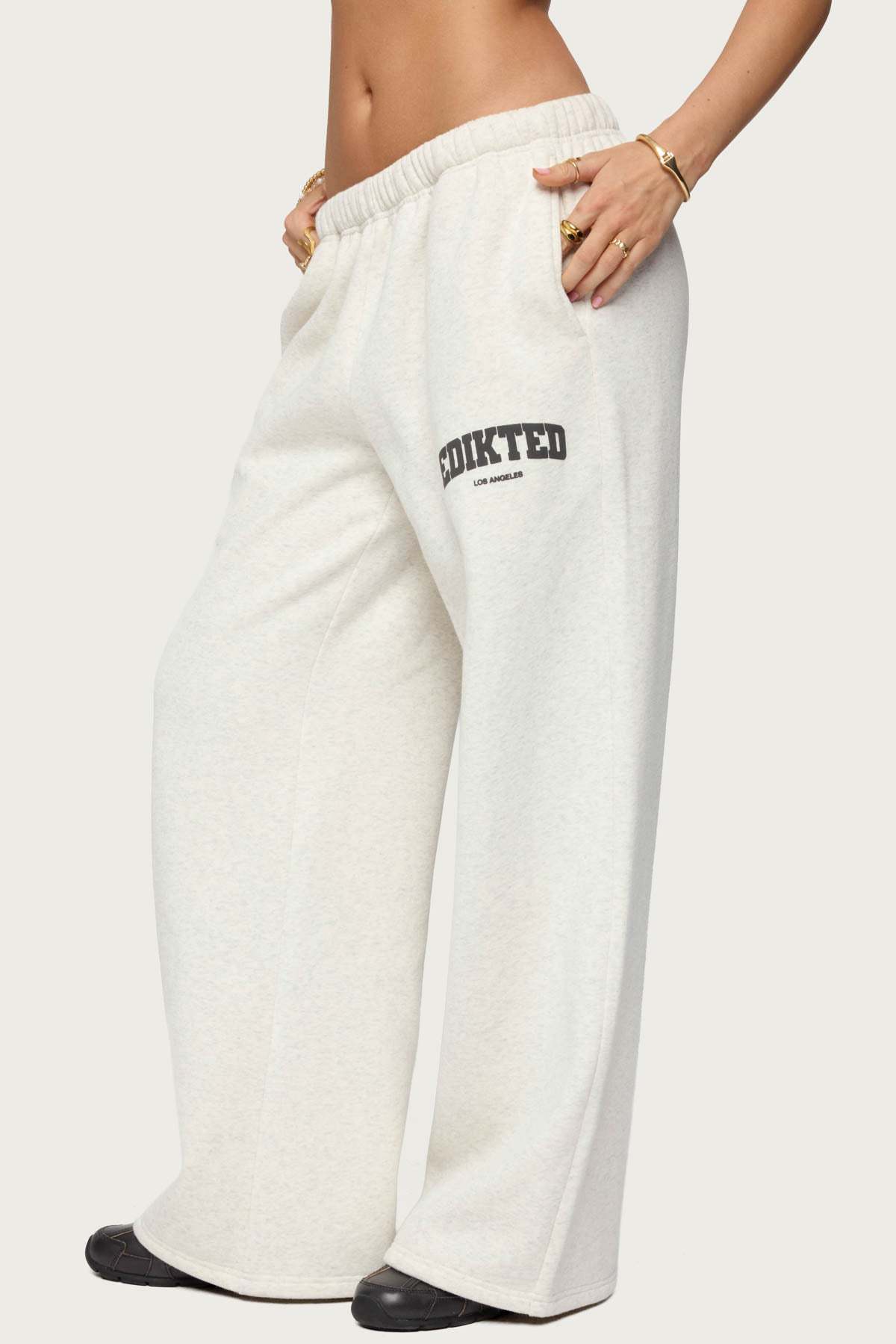 Edikted LA Sweatpants - GRAY MELANGE