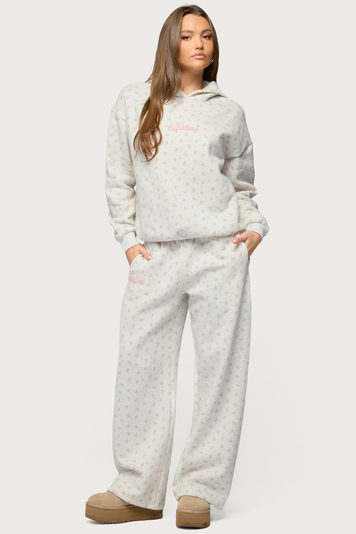 Flower Power Sweatpants - LIGHT-GRAY-MELANGE