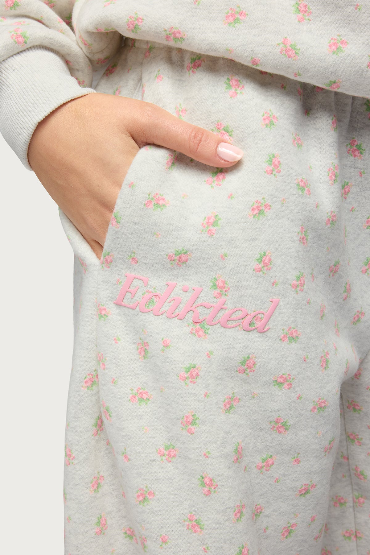 Flower Power Sweatpants - LIGHT-GRAY-MELANGE