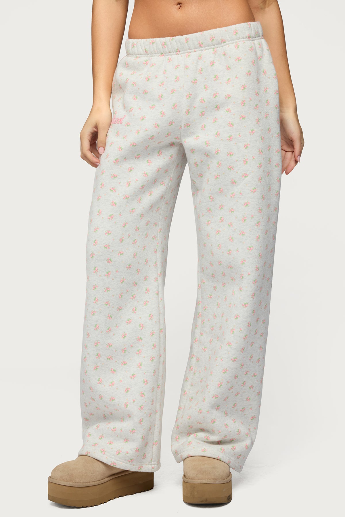 Flower Power Sweatpants - LIGHT-GRAY-MELANGE
