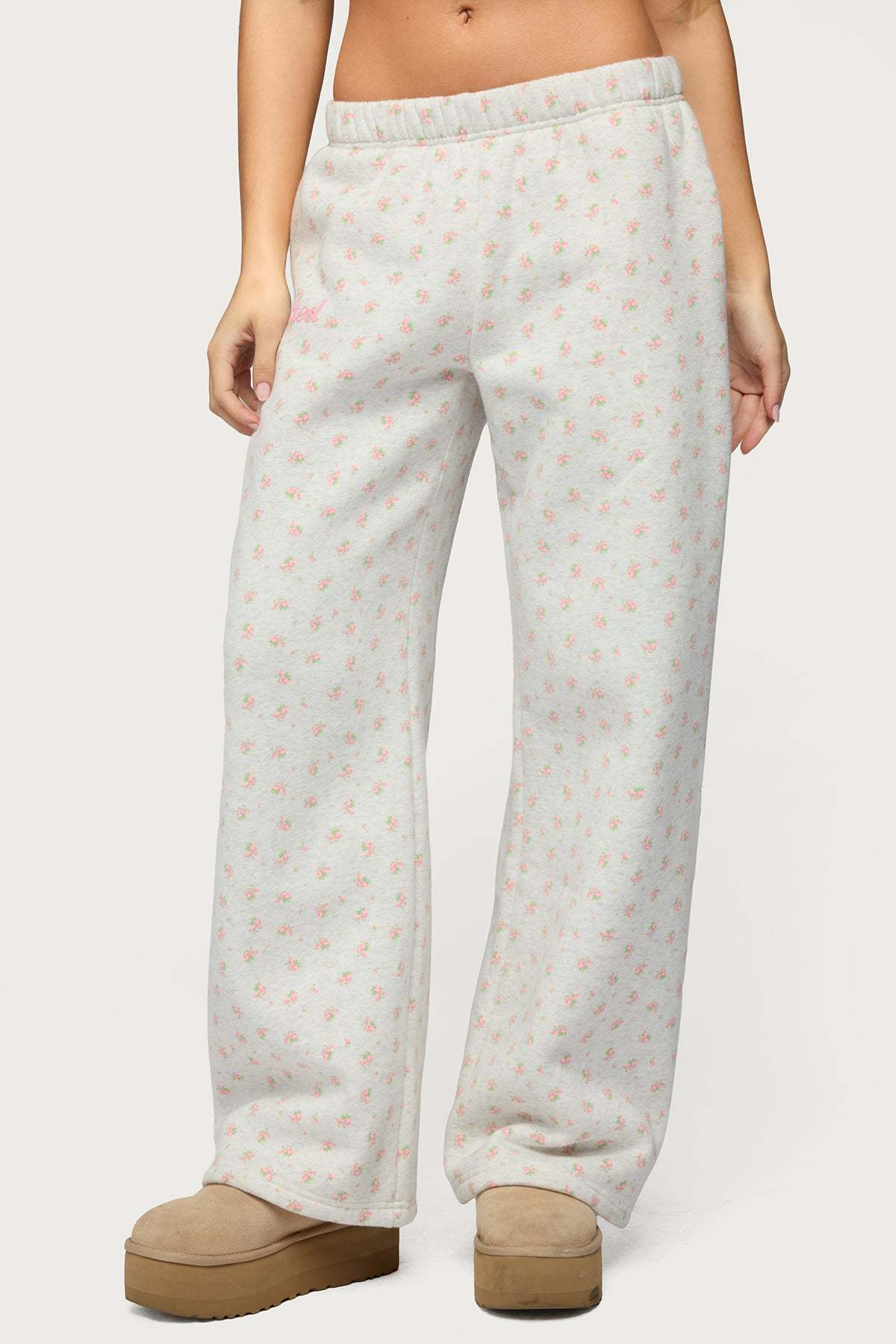 Flower Power Sweatpants - LIGHT-GRAY-MELANGE