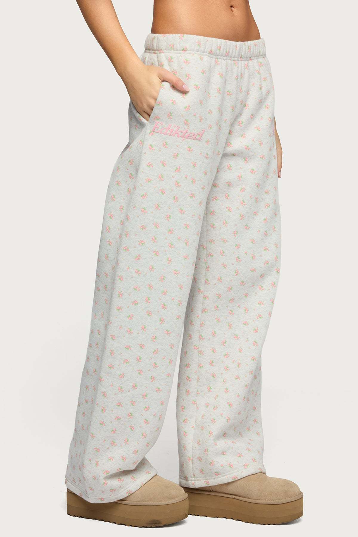 Flower Power Sweatpants - LIGHT-GRAY-MELANGE