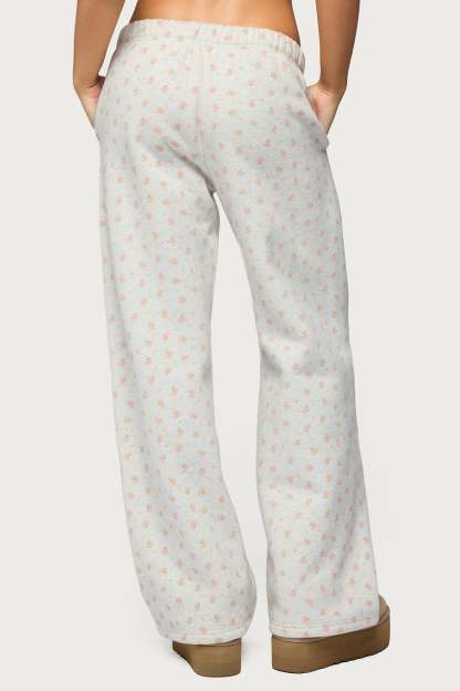 Flower Power Sweatpants - LIGHT-GRAY-MELANGE