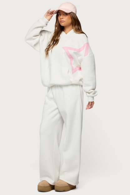 Starly Straight Leg Sweatpants - WHITE