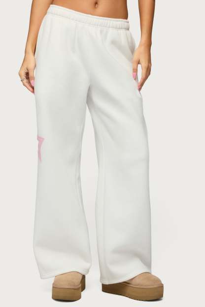 Starly Straight Leg Sweatpants - WHITE