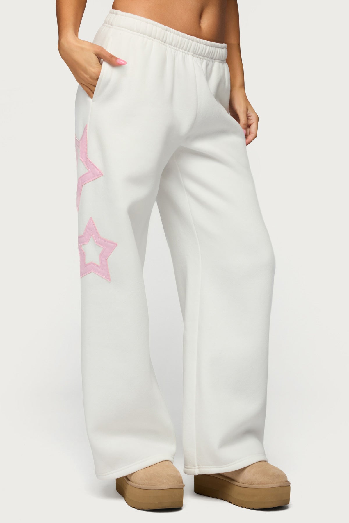Starly Straight Leg Sweatpants - WHITE