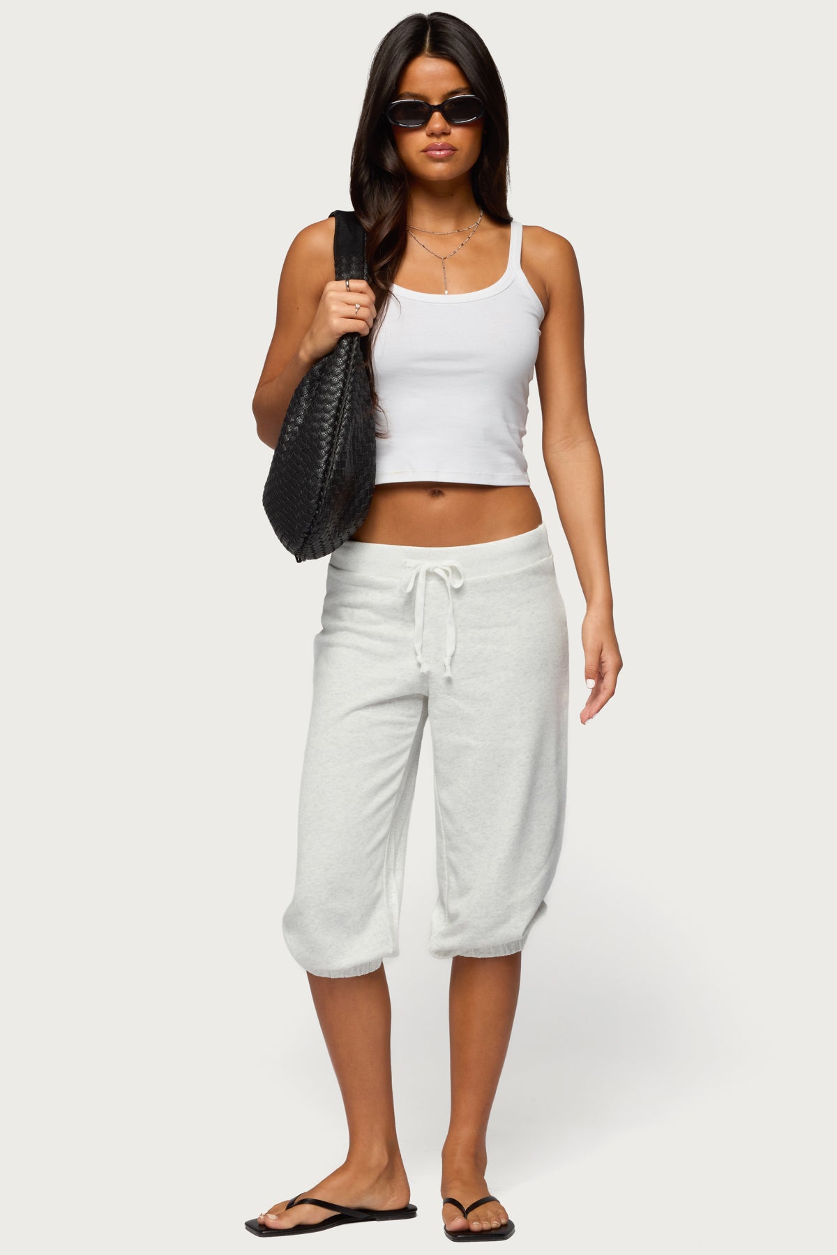 Deana Capri Sweatpants - LIGHT-GRAY-MELANGE